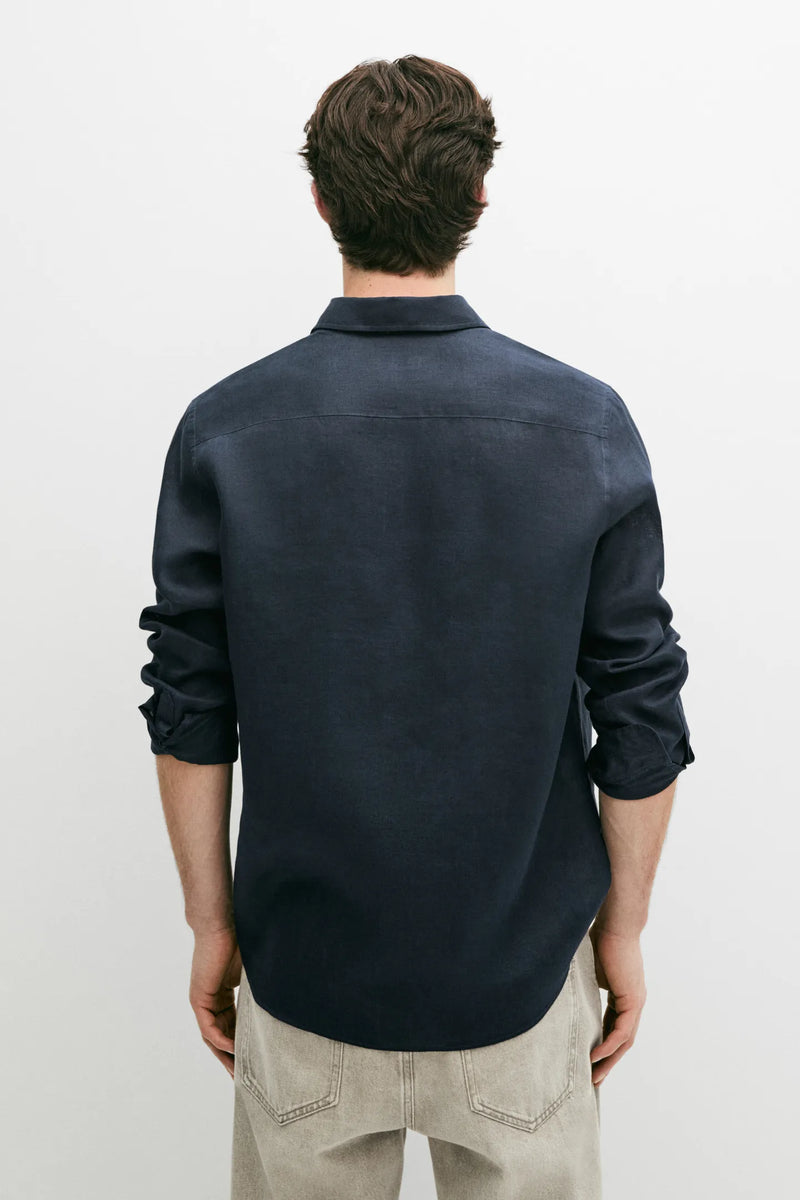 Navy Linen Shirt