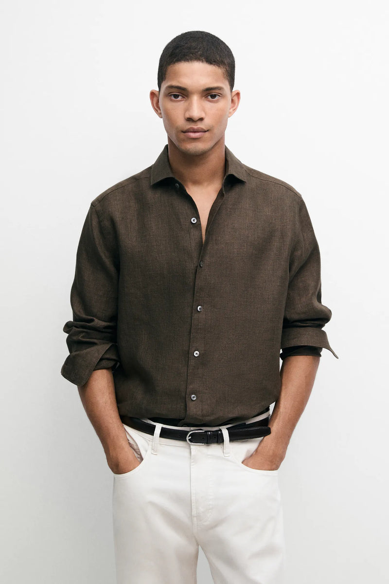 Brown Linen Shirt